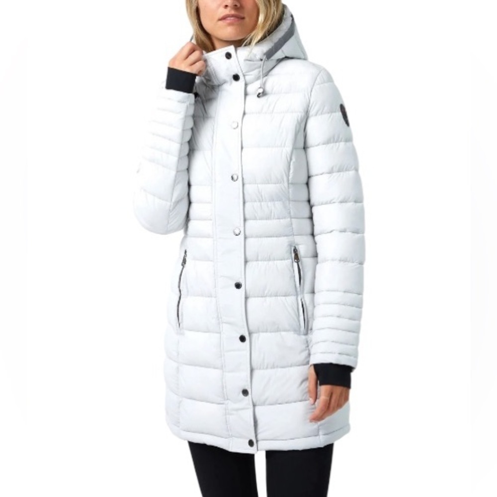 PAJAR (S) Willow Stretch Lightweight Channel Quilted Puffer Jacket Silver - Sm
